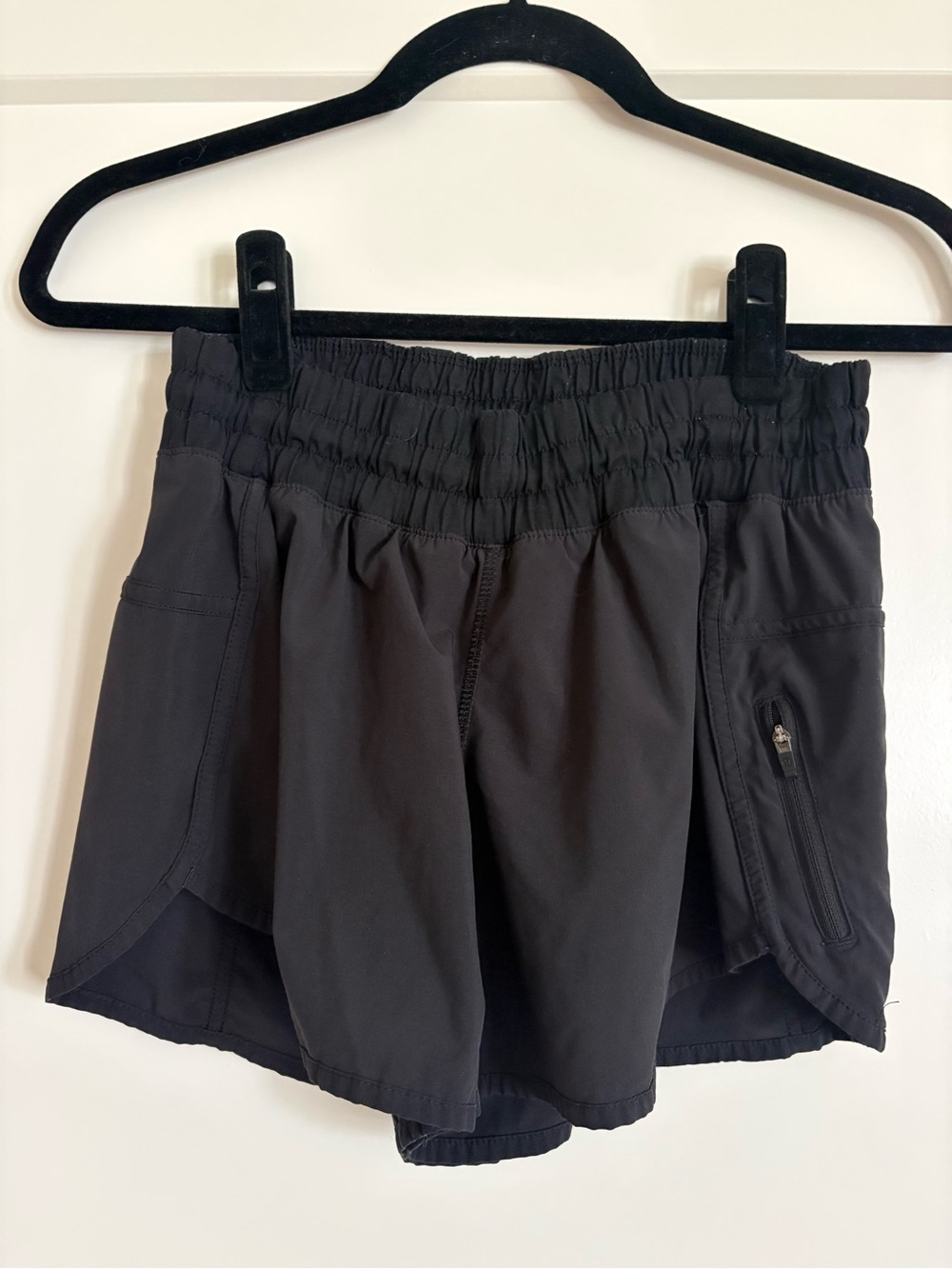 lululemon athletica Black Performance Running Shorts with Zip Pocket